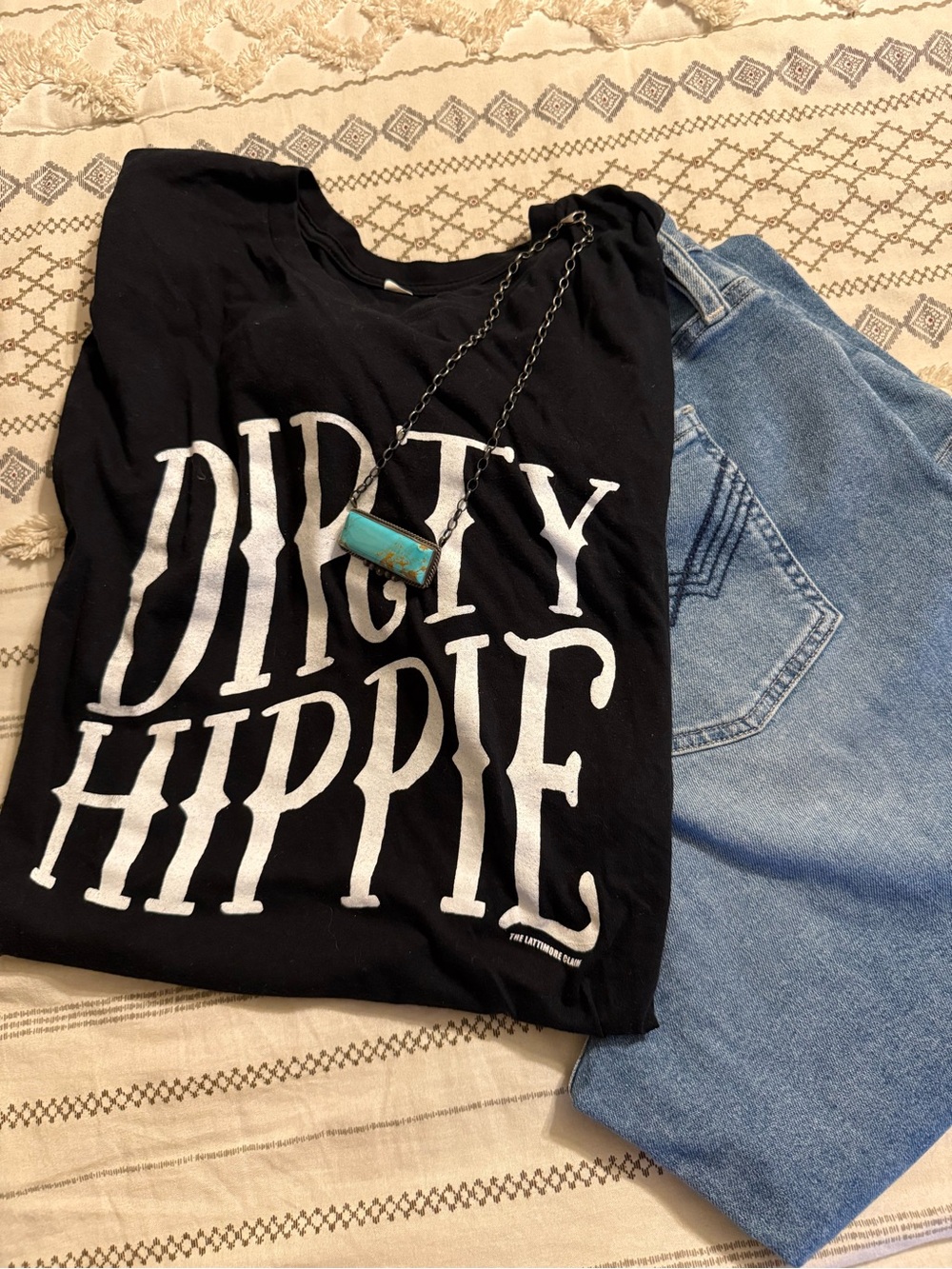 Black 'Dirty Hippie' Graphic Tee